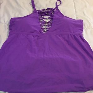 Tankini with boy shorts. Purple XL Never worn.